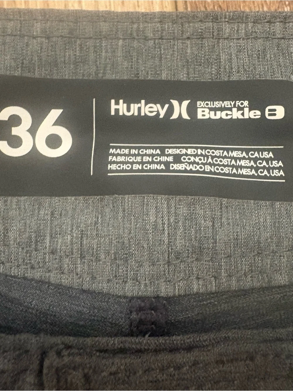 Hurley Phantom Board Shorts Mens 36 Black Gray Star Print Buckle Exclusive Surf